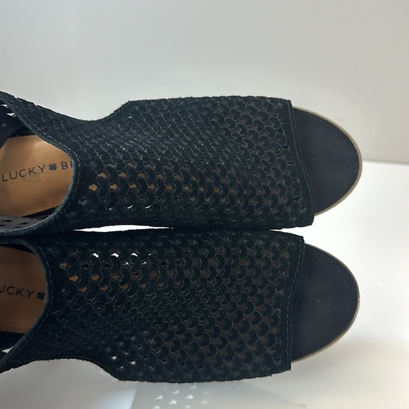 Lucky Brand Nacria Black Suede Perforated Booties Size 8.5 - Picture 14 of 16